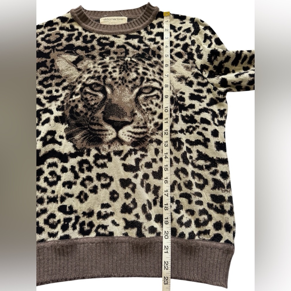 ALDOMARTINS x ANTHROPOLOGIE Safa Leopard Gray Black Sweater Size Medium - Picture 10 of 12